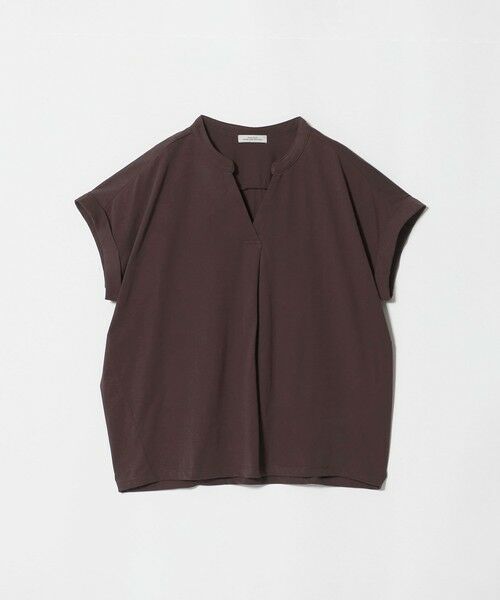 green label relaxing / グリーンレーベル リラクシング カットソー | 【WEB限定】＜at ease＞スキッパー カットソー 接触冷感 UVカット 遮熱（DK.BROWN）