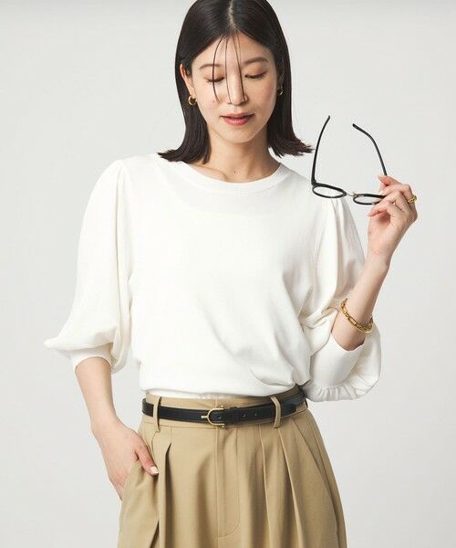 green label relaxing / グリーンレーベル リラクシング ニット・セーター | 【WEB限定】＜at ease＞袖ボリューム ニット ウォッシャブル 接触冷感 UVカット 遮熱 | 詳細1