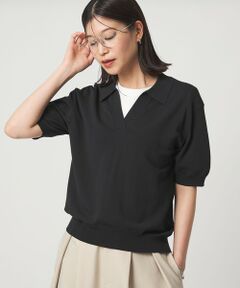 green label relaxing / グリーンレーベル リラクシング ニット・セーター | 【WEB限定】＜at ease＞エリツキ スキッパー ニット 接触冷感 UVカット 遮熱