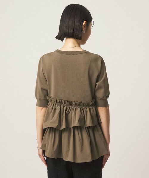 green label relaxing / グリーンレーベル リラクシング ニット・セーター | ティアード ドッキング 5分袖 プルオーバー ニット | 詳細14