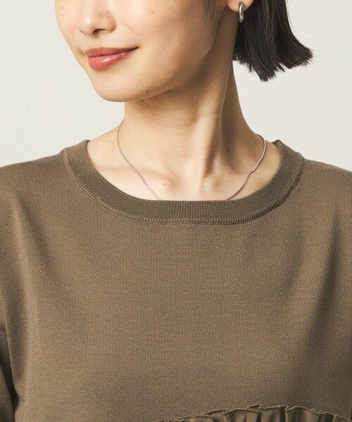 green label relaxing / グリーンレーベル リラクシング ニット・セーター | ティアード ドッキング 5分袖 プルオーバー ニット | 詳細15