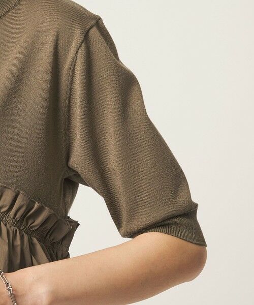 green label relaxing / グリーンレーベル リラクシング ニット・セーター | ティアード ドッキング 5分袖 プルオーバー ニット | 詳細16