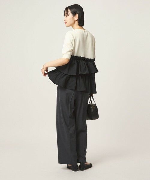 green label relaxing / グリーンレーベル リラクシング ニット・セーター | ティアード ドッキング 5分袖 プルオーバー ニット | 詳細24