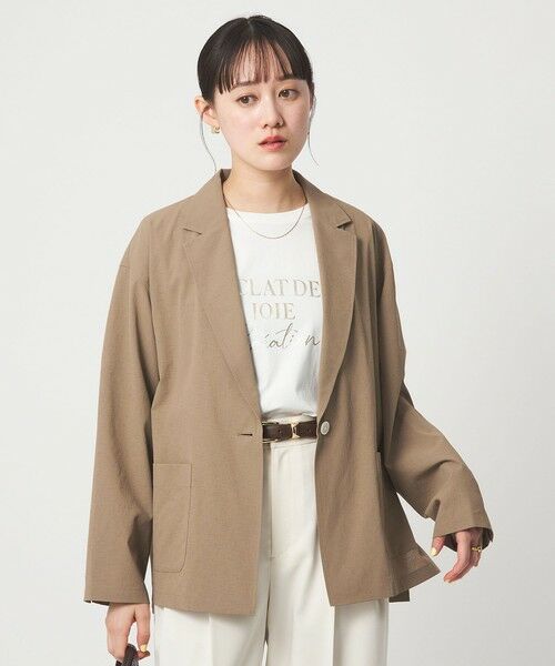 green label relaxing / グリーンレーベル リラクシング テーラードジャケット | ［size SHORTあり］Breeze Cool ライト ジャケット 吸水速乾 通気性 UVカット（BEIGE）