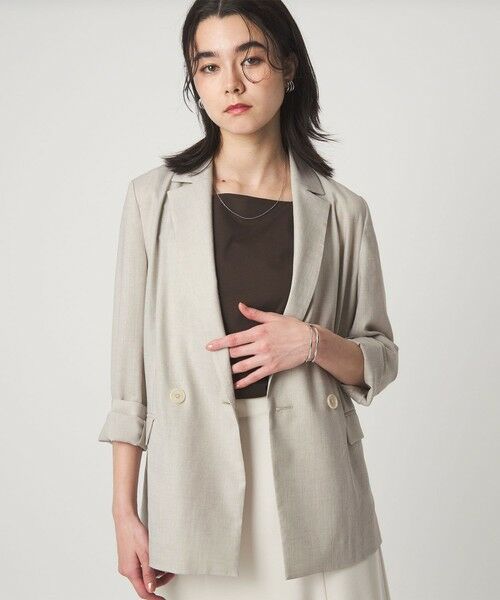green label relaxing / グリーンレーベル リラクシング テーラードジャケット | ［size SHORTあり］ライト リネンライク ジャケット UVカット 通気性 | 詳細1