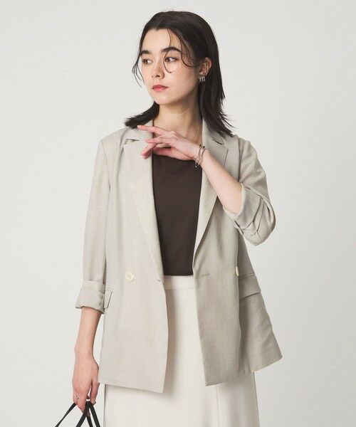 green label relaxing / グリーンレーベル リラクシング テーラードジャケット | ［size SHORTあり］ライト リネンライク ジャケット UVカット 通気性 | 詳細2