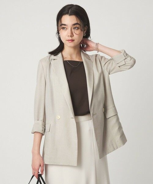 green label relaxing / グリーンレーベル リラクシング テーラードジャケット | ［size SHORTあり］ライト リネンライク ジャケット UVカット 通気性 | 詳細3