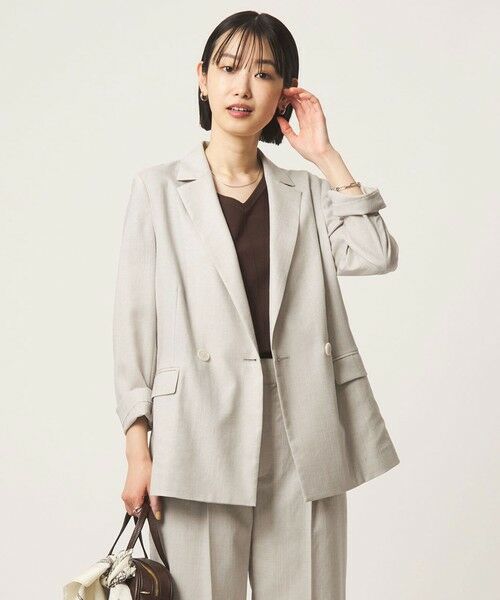 green label relaxing / グリーンレーベル リラクシング テーラードジャケット | ［size SHORTあり］ライト リネンライク ジャケット UVカット 通気性 | 詳細7