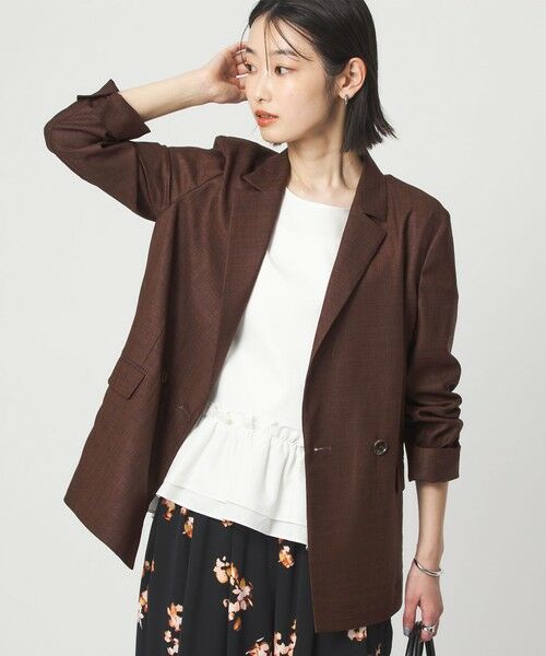 green label relaxing / グリーンレーベル リラクシング テーラードジャケット | ［size SHORTあり］ライト リネンライク ジャケット UVカット 通気性 | 詳細12