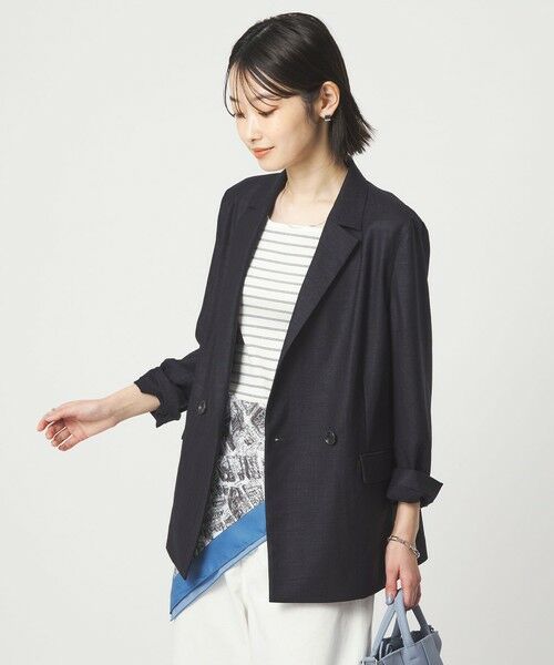 green label relaxing / グリーンレーベル リラクシング テーラードジャケット | ［size SHORTあり］ライト リネンライク ジャケット UVカット 通気性 | 詳細21