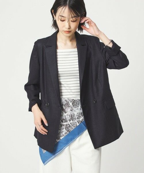 green label relaxing / グリーンレーベル リラクシング テーラードジャケット | ［size SHORTあり］ライト リネンライク ジャケット UVカット 通気性 | 詳細24