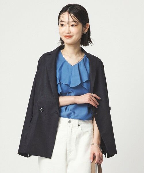 green label relaxing / グリーンレーベル リラクシング テーラードジャケット | ［size SHORTあり］ライト リネンライク ジャケット UVカット 通気性 | 詳細27