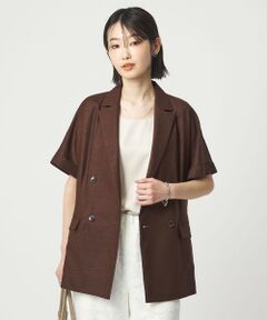 green label relaxing / グリーンレーベル リラクシング テーラードジャケット | ［size SHORTあり］ライト リネンライク ハーフスリーブ ジャケット UVカット 通気性