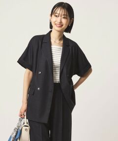 green label relaxing / グリーンレーベル リラクシング テーラードジャケット | ［size SHORTあり］ライト リネンライク ハーフスリーブ ジャケット UVカット 通気性