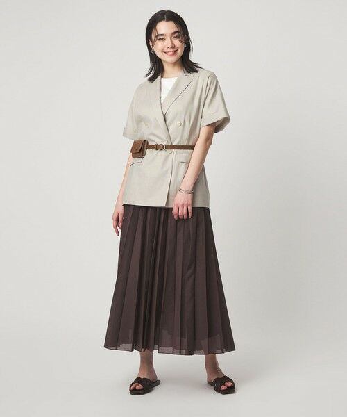 green label relaxing / グリーンレーベル リラクシング テーラードジャケット | ［size SHORTあり］ライト リネンライク ハーフスリーブ ジャケット UVカット 通気性 | 詳細4