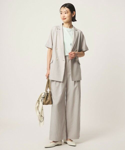 green label relaxing / グリーンレーベル リラクシング テーラードジャケット | ［size SHORTあり］ライト リネンライク ハーフスリーブ ジャケット UVカット 通気性 | 詳細7