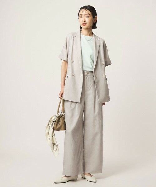 green label relaxing / グリーンレーベル リラクシング テーラードジャケット | ［size SHORTあり］ライト リネンライク ハーフスリーブ ジャケット UVカット 通気性 | 詳細8