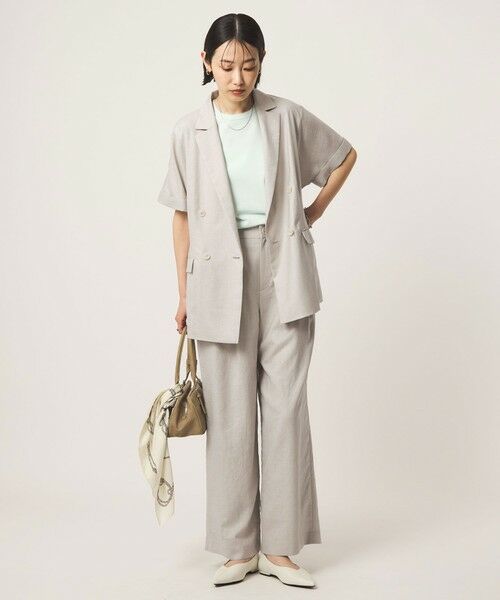 green label relaxing / グリーンレーベル リラクシング テーラードジャケット | ［size SHORTあり］ライト リネンライク ハーフスリーブ ジャケット UVカット 通気性 | 詳細9