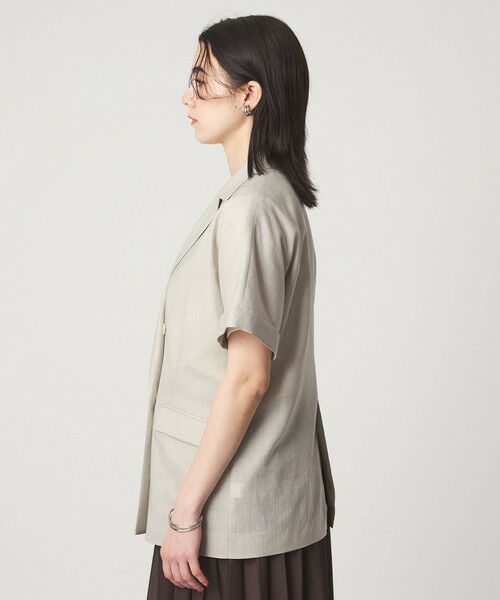 green label relaxing / グリーンレーベル リラクシング テーラードジャケット | ［size SHORTあり］ライト リネンライク ハーフスリーブ ジャケット UVカット 通気性 | 詳細11