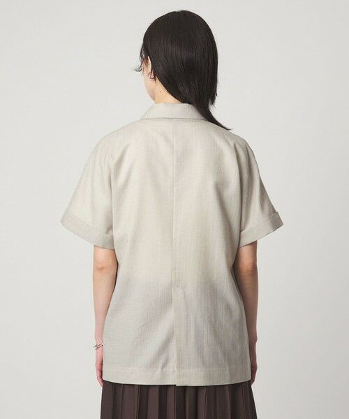 green label relaxing / グリーンレーベル リラクシング テーラードジャケット | ［size SHORTあり］ライト リネンライク ハーフスリーブ ジャケット UVカット 通気性 | 詳細12