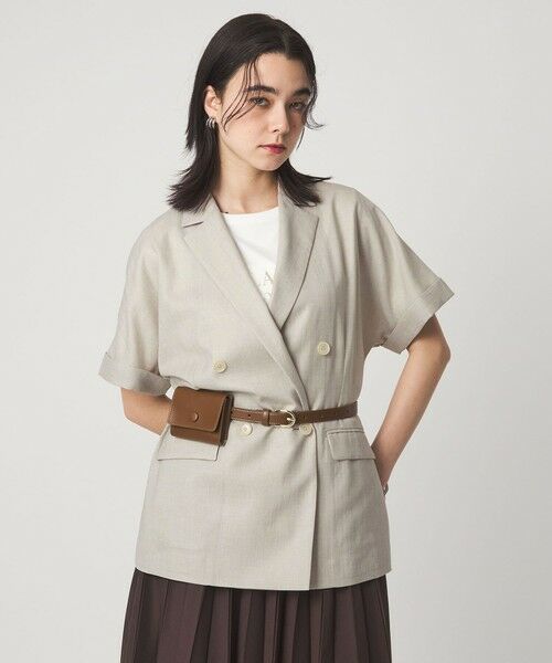 green label relaxing / グリーンレーベル リラクシング テーラードジャケット | ［size SHORTあり］ライト リネンライク ハーフスリーブ ジャケット UVカット 通気性 | 詳細2