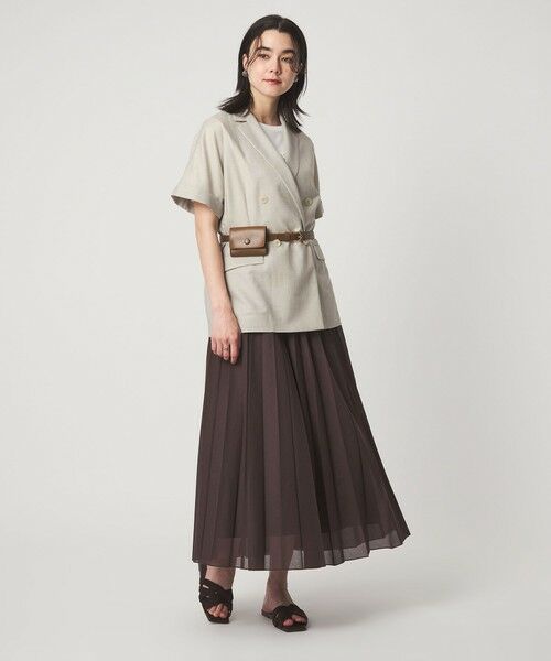 green label relaxing / グリーンレーベル リラクシング テーラードジャケット | ［size SHORTあり］ライト リネンライク ハーフスリーブ ジャケット UVカット 通気性 | 詳細3