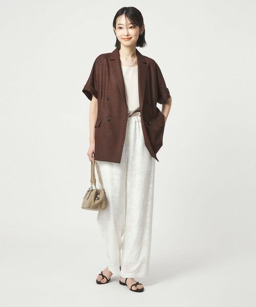 green label relaxing / グリーンレーベル リラクシング テーラードジャケット | ［size SHORTあり］ライト リネンライク ハーフスリーブ ジャケット UVカット 通気性 | 詳細21