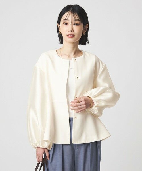 green label relaxing / グリーンレーベル リラクシング ノーカラージャケット | ［size SHORTあり］fleurie(フルリー) フォルム ジャケット 2 | 詳細1