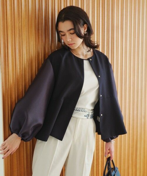 green label relaxing / グリーンレーベル リラクシング ノーカラージャケット | ［size SHORTあり］fleurie(フルリー) フォルム ジャケット 2 | 詳細9