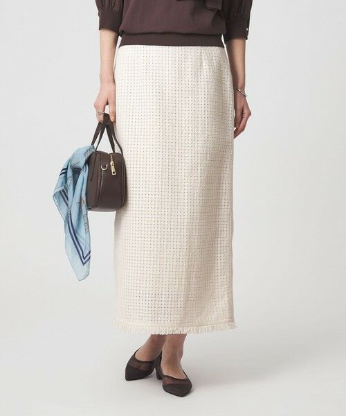 green label relaxing / グリーンレーベル リラクシング ロング・マキシ丈スカート | ラティス ツイードライク タイトスカート | 詳細1