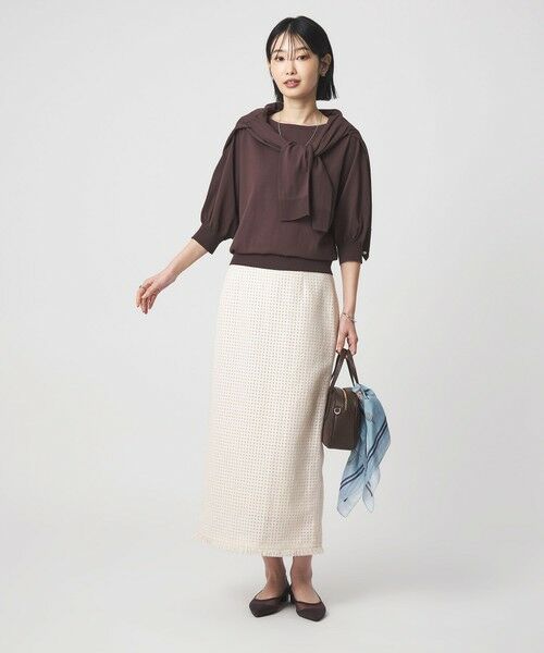 green label relaxing / グリーンレーベル リラクシング ロング・マキシ丈スカート | ラティス ツイードライク タイトスカート | 詳細3