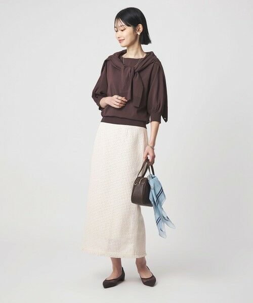 green label relaxing / グリーンレーベル リラクシング ロング・マキシ丈スカート | ラティス ツイードライク タイトスカート | 詳細4