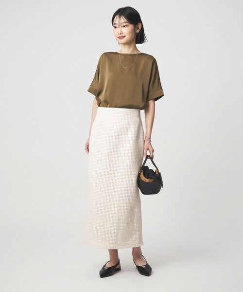 green label relaxing / グリーンレーベル リラクシング ロング・マキシ丈スカート | ラティス ツイードライク タイトスカート | 詳細5