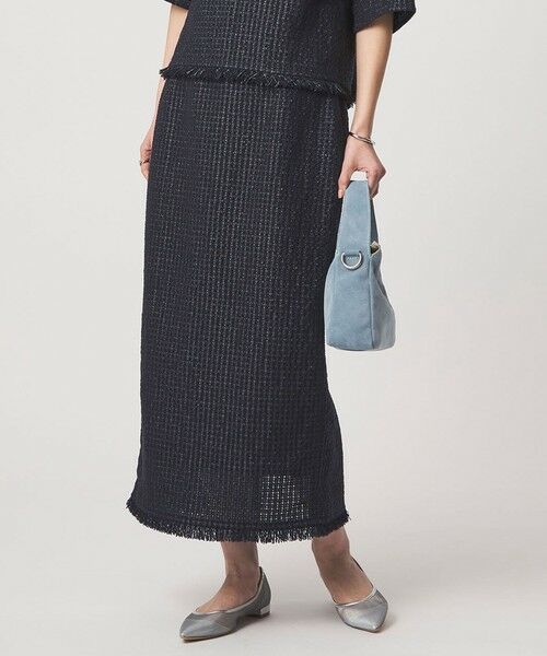 green label relaxing / グリーンレーベル リラクシング ロング・マキシ丈スカート | ラティス ツイードライク タイトスカート | 詳細7