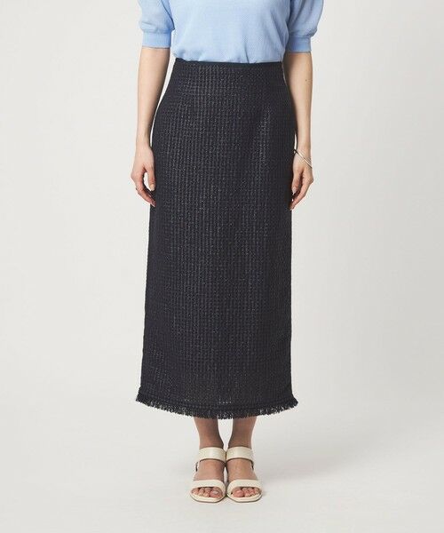 green label relaxing / グリーンレーベル リラクシング ロング・マキシ丈スカート | ラティス ツイードライク タイトスカート | 詳細16