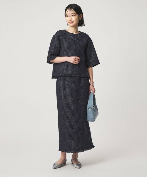 green label relaxing / グリーンレーベル リラクシング ロング・マキシ丈スカート | ラティス ツイードライク タイトスカート | 詳細9