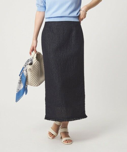 green label relaxing / グリーンレーベル リラクシング ロング・マキシ丈スカート | ラティス ツイードライク タイトスカート | 詳細11