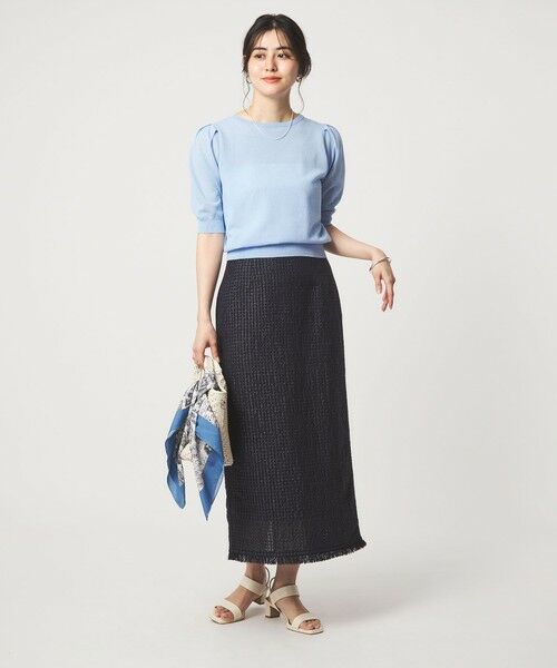 green label relaxing / グリーンレーベル リラクシング ロング・マキシ丈スカート | ラティス ツイードライク タイトスカート | 詳細13