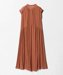 green label relaxing / グリーンレーベル リラクシング ロング・マキシ丈ワンピース | サテン ギャザー フレンチスリーブ ワンピース