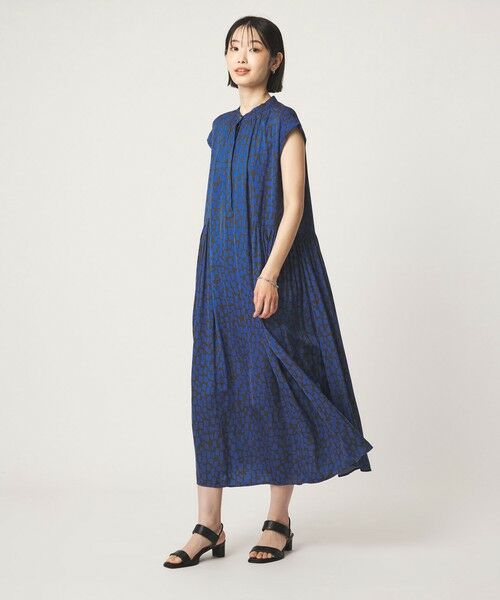 green label relaxing / グリーンレーベル リラクシング ロング・マキシ丈ワンピース | サテン ギャザー フレンチスリーブ ワンピース | 詳細26