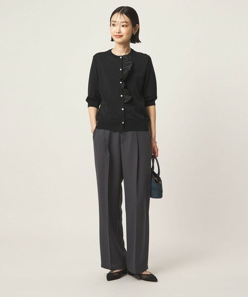 green label relaxing / グリーンレーベル リラクシング カーディガン・ボレロ | フリル ショートスリーブ ニット カーディガン | 詳細7