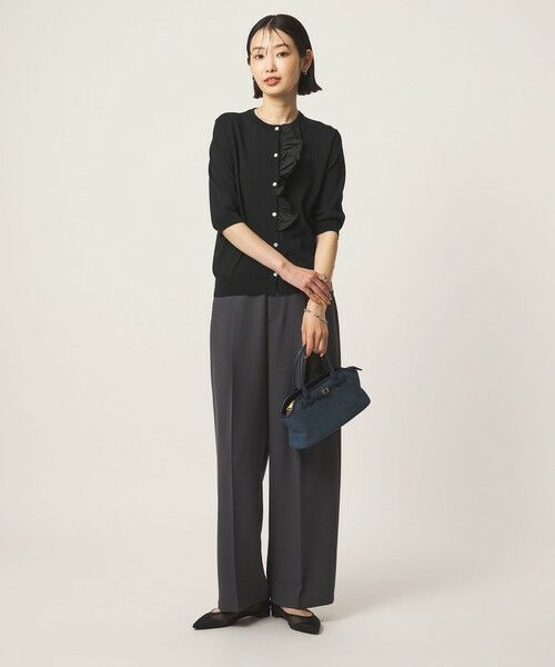 green label relaxing / グリーンレーベル リラクシング カーディガン・ボレロ | フリル ショートスリーブ ニット カーディガン | 詳細6