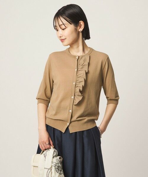 green label relaxing / グリーンレーベル リラクシング カーディガン・ボレロ | フリル ショートスリーブ ニット カーディガン | 詳細9