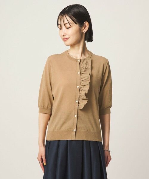 green label relaxing / グリーンレーベル リラクシング カーディガン・ボレロ | フリル ショートスリーブ ニット カーディガン | 詳細13