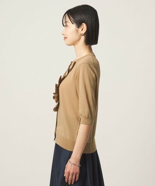 green label relaxing / グリーンレーベル リラクシング カーディガン・ボレロ | フリル ショートスリーブ ニット カーディガン | 詳細14