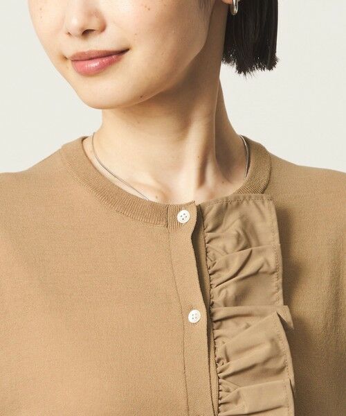 green label relaxing / グリーンレーベル リラクシング カーディガン・ボレロ | フリル ショートスリーブ ニット カーディガン | 詳細16