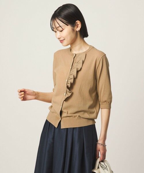 green label relaxing / グリーンレーベル リラクシング カーディガン・ボレロ | フリル ショートスリーブ ニット カーディガン | 詳細10