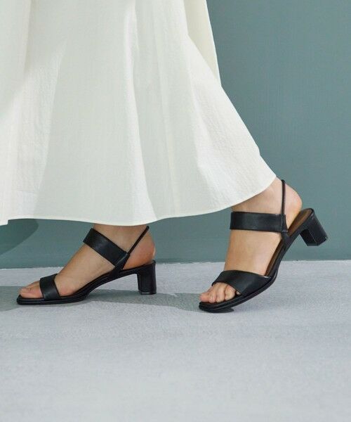 green label relaxing / グリーンレーベル リラクシング サンダル | ストレッチ ストラップ サンダル（BLACK）