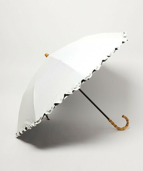 green label relaxing / グリーンレーベル リラクシング 傘 | 【別注】＜Wpc.＞UVO フリル 折りたたみ日傘 / アンブレラ 晴雨兼用（OFF WHITE）