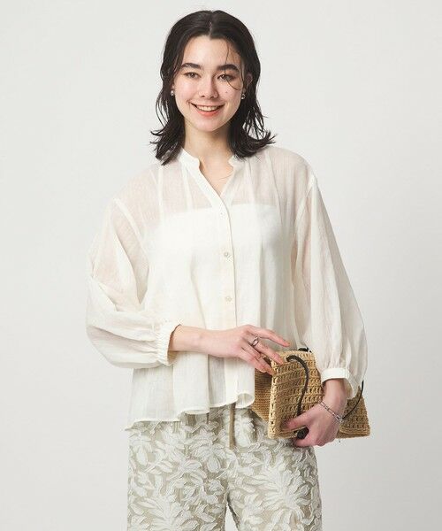 green label relaxing / グリーンレーベル リラクシング シャツ・ブラウス | ラミーライク マチ フレア ブラウス | 詳細1